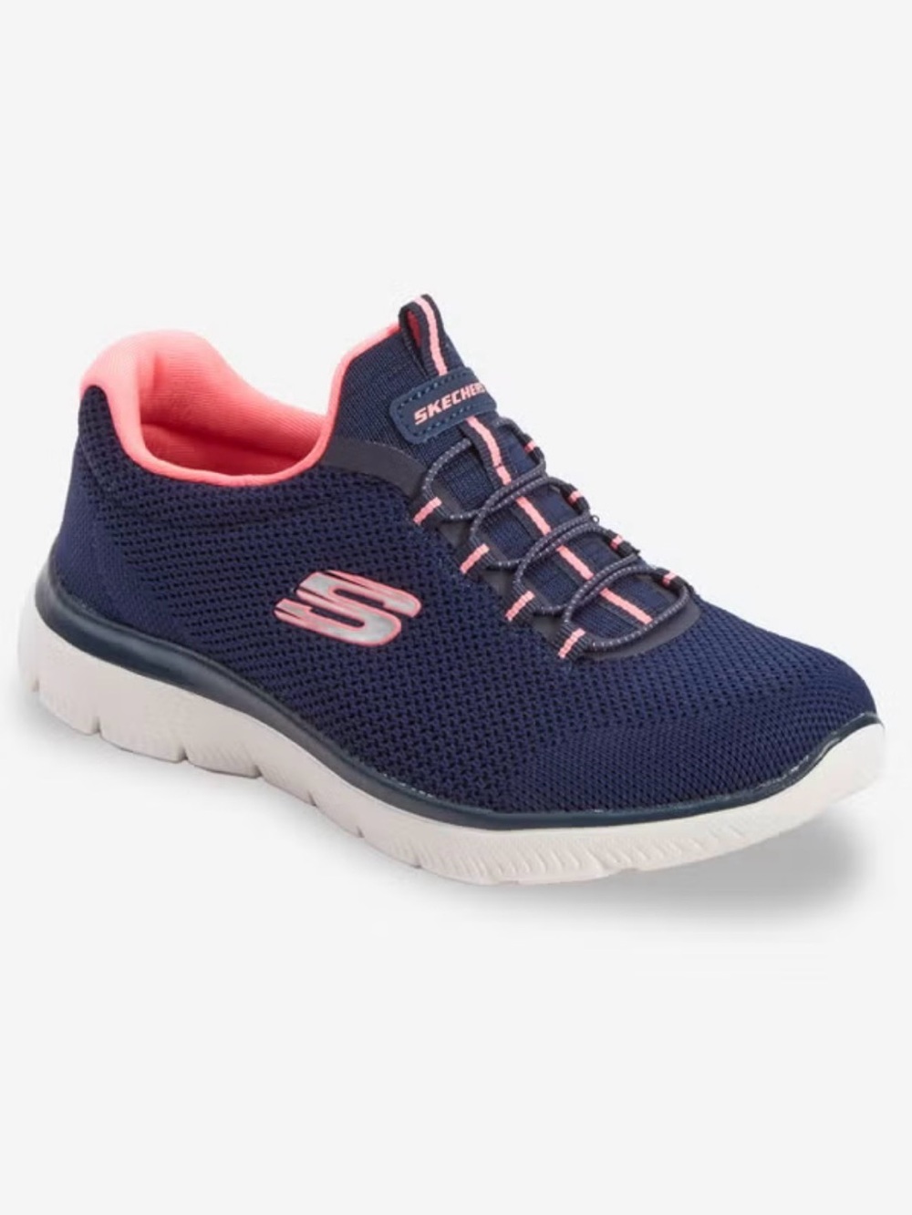 Skechers The Summits Sneaker Navy & Pink Mesh Athletic for Women